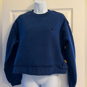NWOT Yellow Label Co Cute Crop Top Blue Sweater - 100% Cotton - Size Small